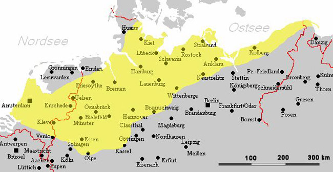 Verbreitung des niedersächsischen Fachhallenhauses